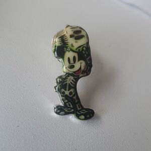 Disney Mickey Mouse Skeleton Pin - Black and Green